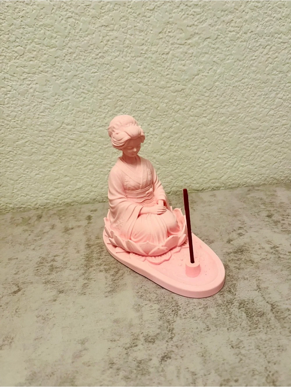 Pink Ceramic Geisha Incense Holder - Elegant Home Accent